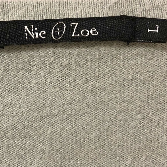 Nic & Zoe Beaded Floral Detail Silk Blend Snap Button Front Cardigan Size Large - Picture 6 of 7